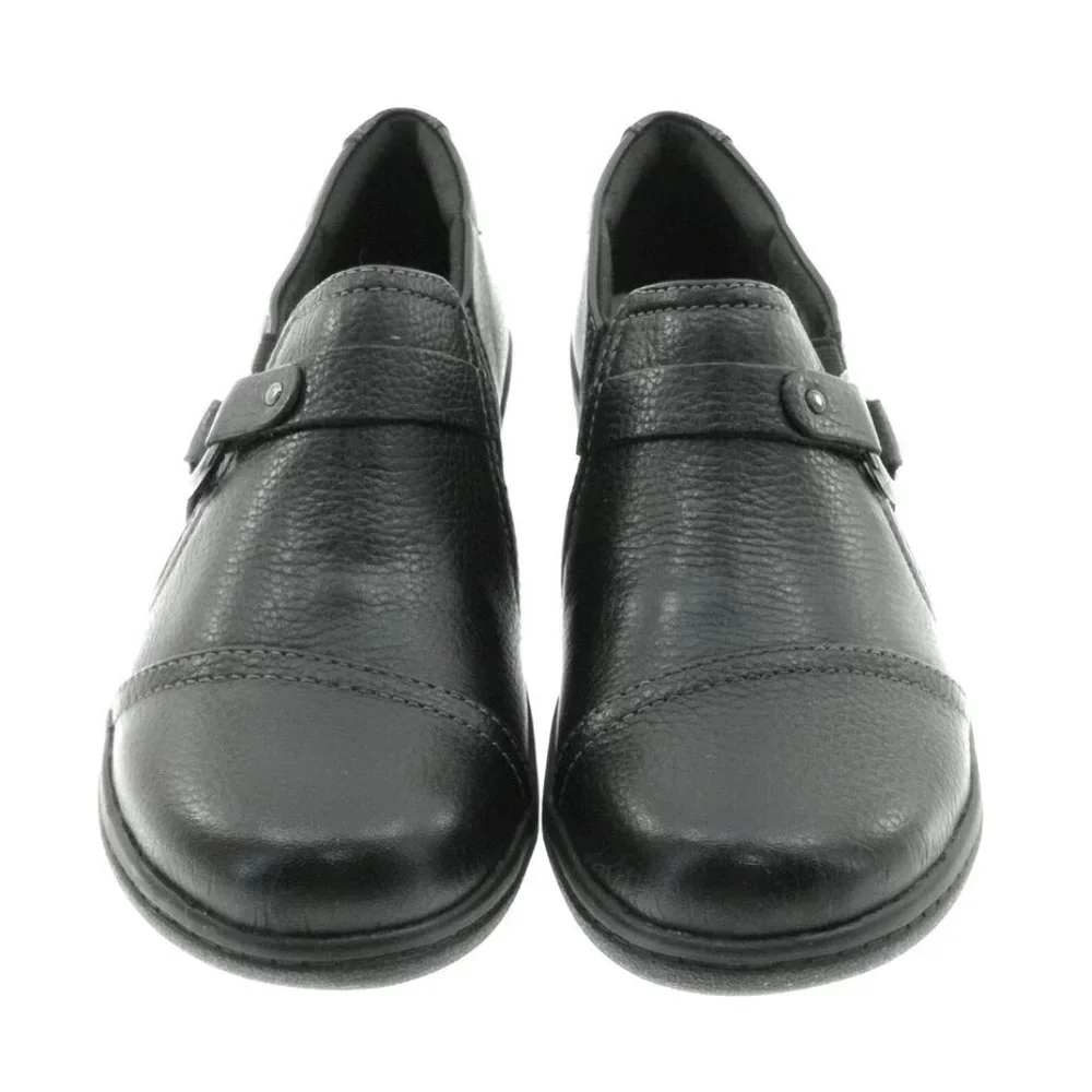 Collection by Clarks Women's Black Cheyn Fame Tumbled Leather Clogs Size 5 - Picture 4 of 4